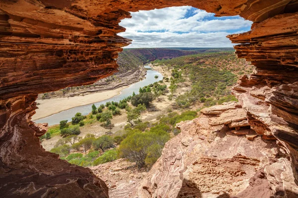 Ventana Naturalezas Desierto Del Parque Nacional Kalbarri Australia Occidental — Foto de Stock