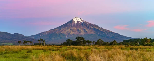 Sonnenuntergang Kegelvulkan Taranaki Neuseeland — Stockfoto