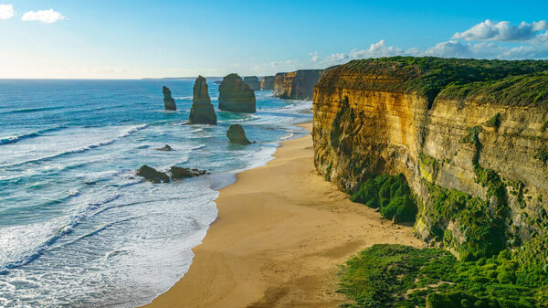 twelve apostles marine national park at sunset,great ocean road at port campbell, victoria, australia