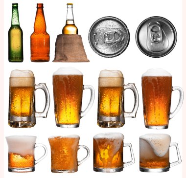 Bira kolaj, üzerinde beyaz izole