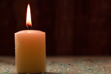 Ahşap aroma mum ile güzel Spa kompozisyon. Tedavi, Aromaterapi