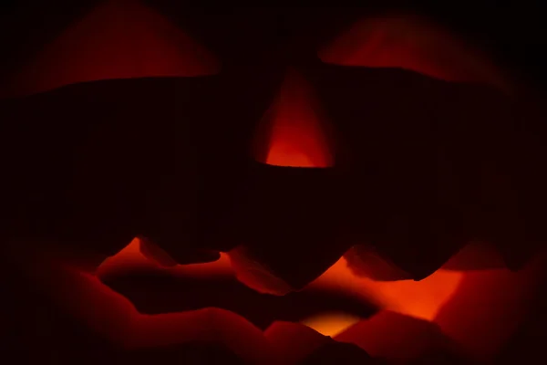 Halloween pumpkin head jack with candle — Stock Photo, Image
