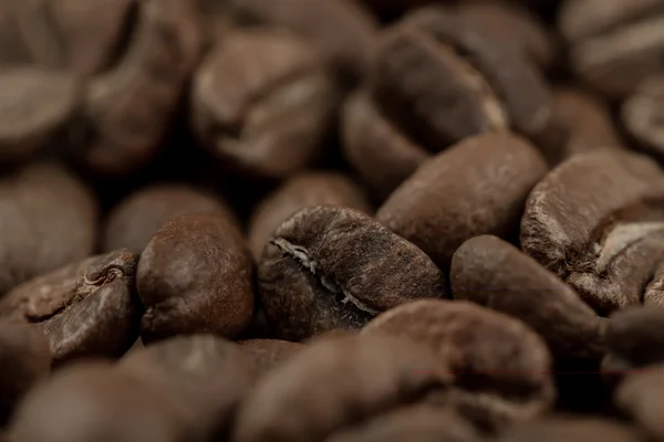 Roasted coffee beans, macro — Stock Photo, Image