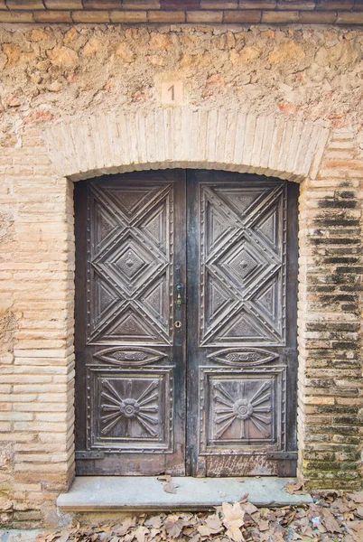 Old Door House Village Miravet Tarragona Spain — Stock Photo, Image