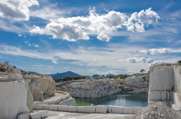 Carrière Granit Abandonnée Qui Été Remplie Eau Dans Ouest Madrid — Photo