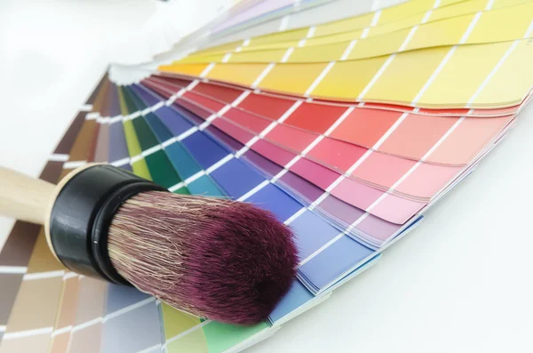 Guide color palette and brush — Stock Photo, Image