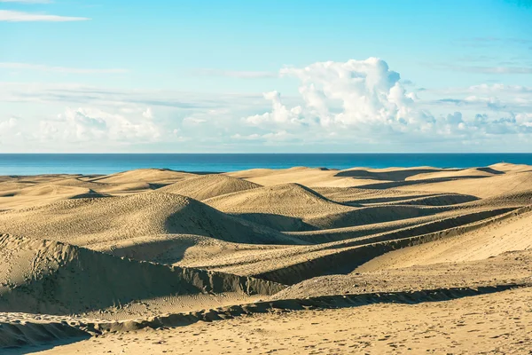 Utsikt över sanddynerna och havet i Maspalomas, Gran Canaria, Spanien — Stockfoto
