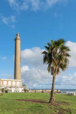 Deniz feneri görünümü Maspalomas Gran Canaria, İspanya