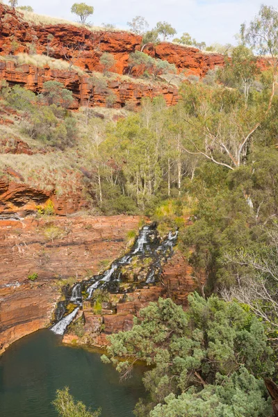 Cachoeira Fortesca Parque Nacional Karijini Austrália — Fotografia de Stock