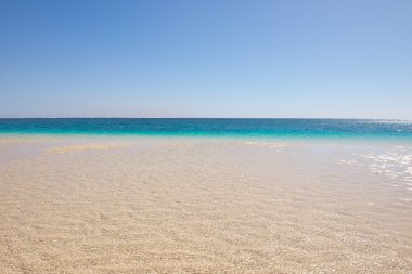 Panoramik cennet turkuaz okyanus plaj