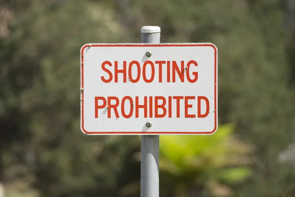 Sign shooting prohibited outdoor — Stock Photo, Image