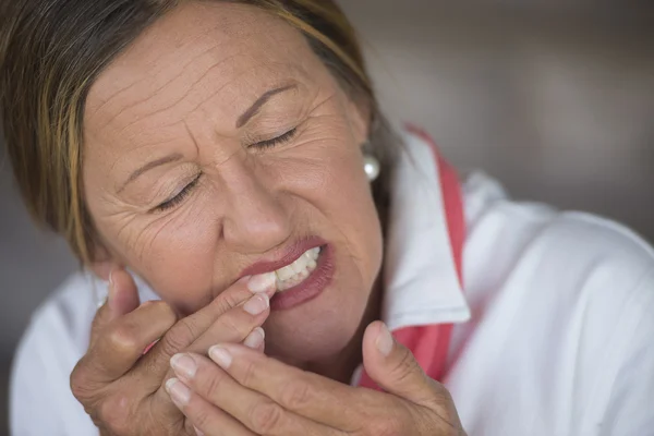 Woman toothache in pain portrait — Stock Photo, Image