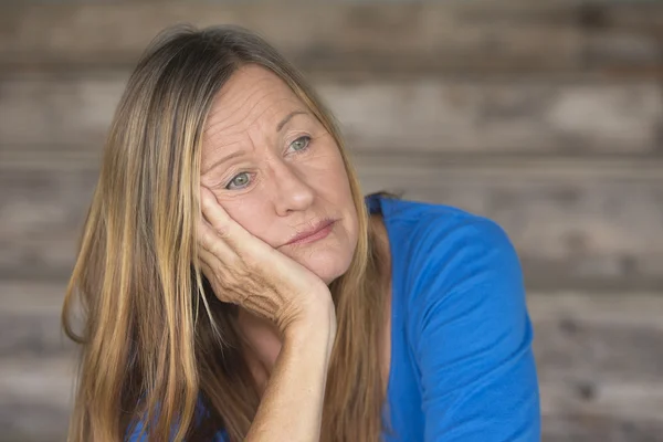 Portrait bored lonely depressed woman — Stock Photo, Image