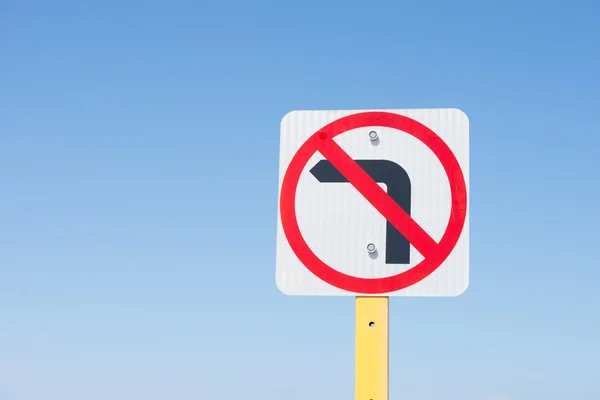 Left turn prohibited street sign — Stock fotografie