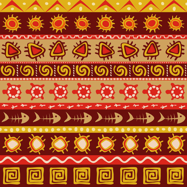 яркие этнические бесшовные границы, установленные абстрактными формами. может быть использована в качестве окончательного шаблона. плоская, ограниченная палитра, вектор.