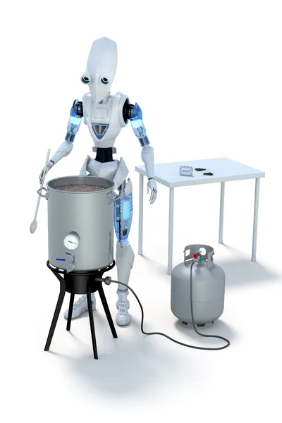 Robot brygga öl — Stockfoto