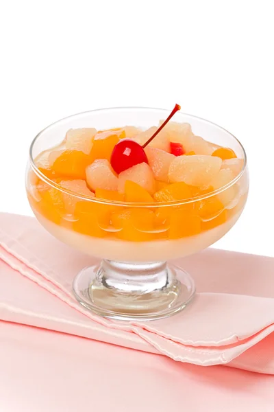 Cocktail di frutta con gelatina di mandorle — Foto Stock