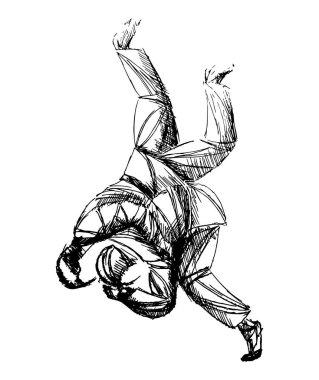 Sambo, judo, karate, tekvando seti. Geometrik sporcular, dövüşçüler