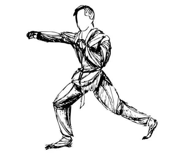 Sambo, judo, karate, tekvando seti. Geometrik sporcular, dövüşçüler
