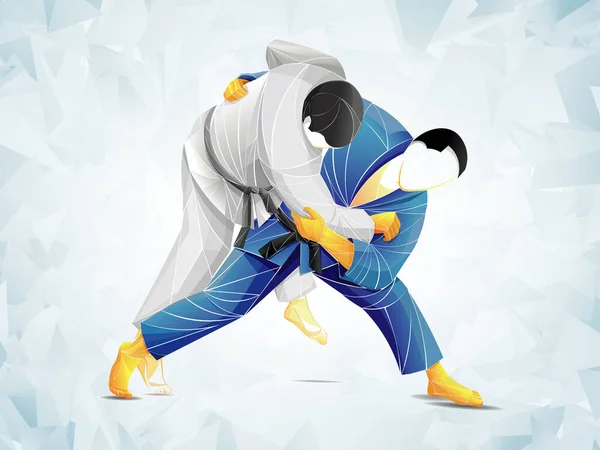 Sambo, judo, karate, tekvando seti. Geometrik sporcular, dövüşçüler