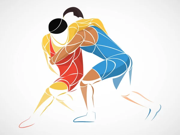 Sambo, judo, karate, tekvando seti. Geometrik sporcular, dövüşçüler