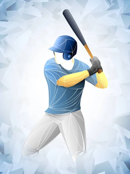 Baseball Játékos Áll Denevérrel Batter Izolált Vektor Sziluett Baseball Játékos — Stock Vector