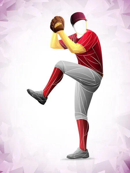 棒球运动员拿着球棒站着 孤立的病媒轮廓 棒球运动员的身姿轮廓矢量 — 图库矢量图片