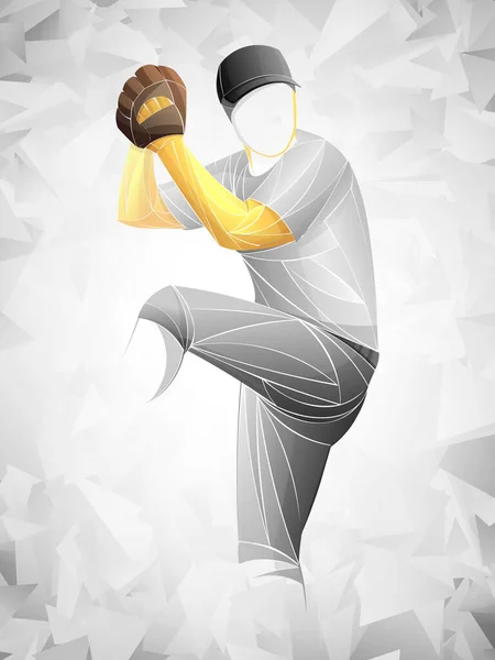 Joueur Baseball Debout Avec Une Batte Tasse Silhouette Vectorielle Isolée — Image vectorielle