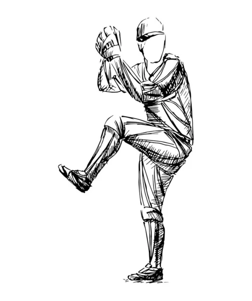 Jogador Beisebol Com Bastão Batedor Silhueta Vetorial Isolada Jogador Beisebol —  Vetores de Stock