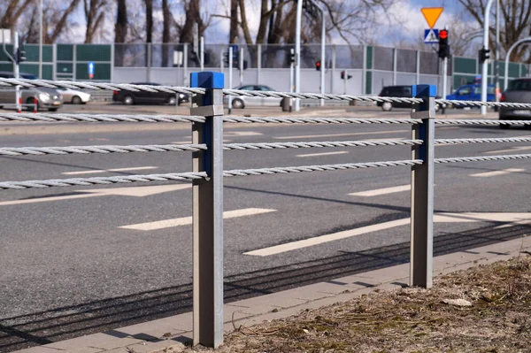 Cable Barrier Also Called Guard Cable Wire Road Safety Barrier — Stock Photo, Image