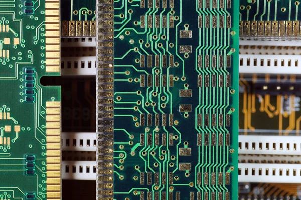 Computer Motherboard Ram Memory Modules Composition Electronic Components — Stock Photo, Image