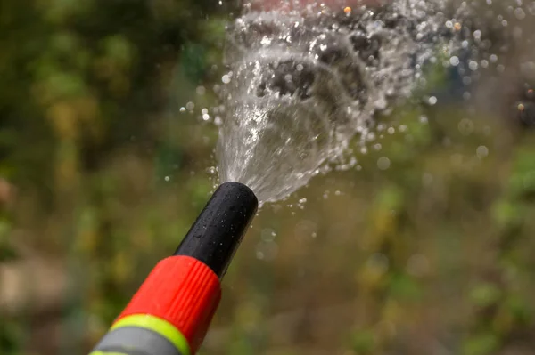 Drought Garden Water Splashes Garden Sprinkler — Stock Photo, Image