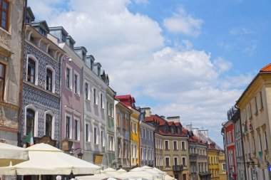 View of one of the historic streets of the old Lublin city center in Poland.