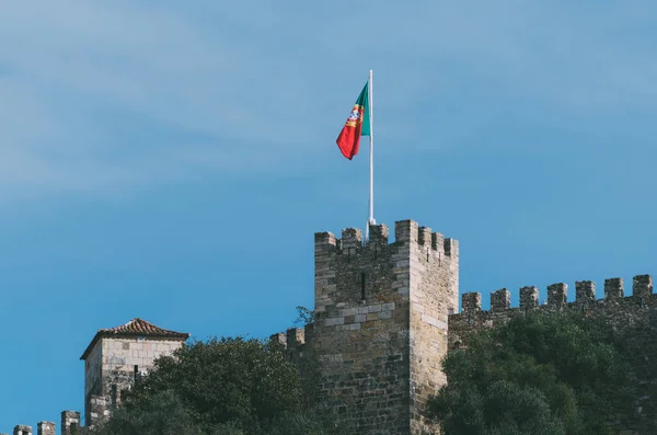 Castelo Sao Jorge Hrad Svatého Jiří Výhledem Čtvrť Baixa Lisabonu — Stock fotografie