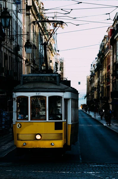 Antiguo Tranvía Amarillo Lisboa Portugal — Foto de Stock