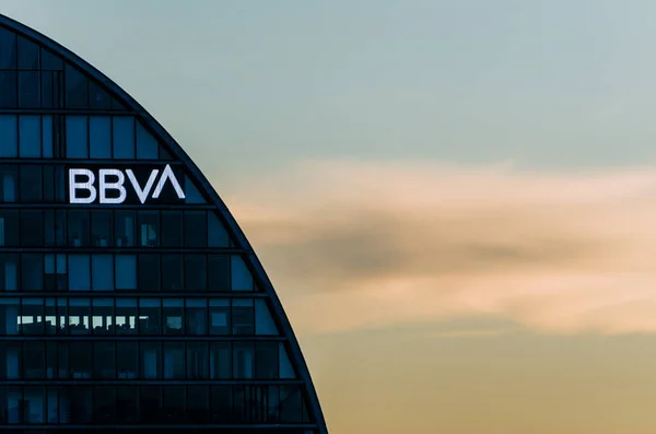 Madrid Spain October 2020 Vela Building Bbva Bank Headquarters Modern — Stock Photo, Image