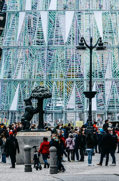 Madrid España Noviembre 2020 Estatua Oso Fresa Puerta Del Sol — Foto de Stock