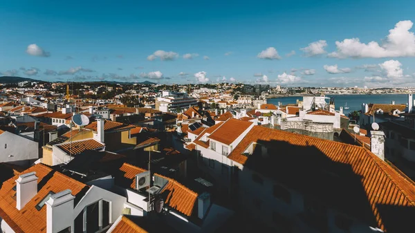 Portekiz Lizbon Yakınlarındaki Cascais Şehir Merkezine Yüksek Perspektif — Stok fotoğraf