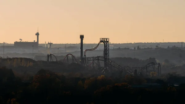 Madrid Spagna Novembre 2020 Montagne Russe Nel Parco Divertimenti All — Foto Stock