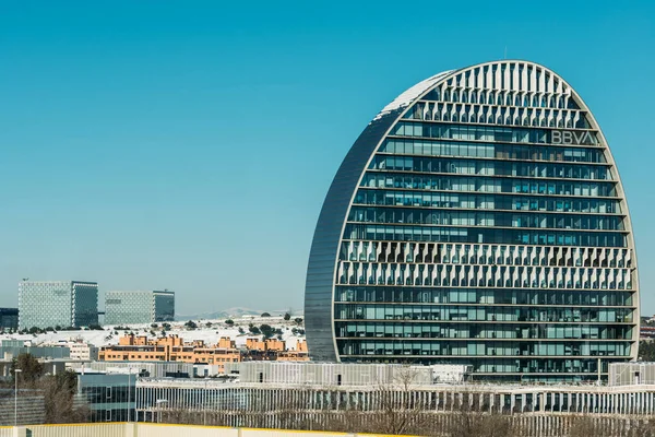 Madrid Španělsko Ledna 2021 Velitelství Ústředí Banky Bbva Moderní Budova — Stock fotografie