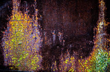 Eski, metal, paslı yüzey, sanat soyutlaması, arka plan ve yapı.