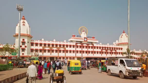 Varanasi India Sekitar Oktober 2019 Pemandangan Stasiun Kereta Api Varanasi — Stok Video