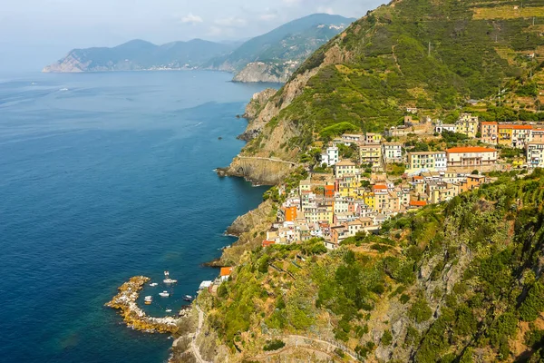 Hermosa Vista Riomaggiore Pueblo Provincia Spezia Liguria Italia — Foto de Stock