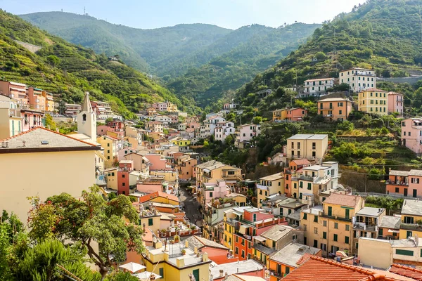 Krásný Výhled Riomaggiore Vesnici Provincii Spezia Liguria Itálie — Stock fotografie