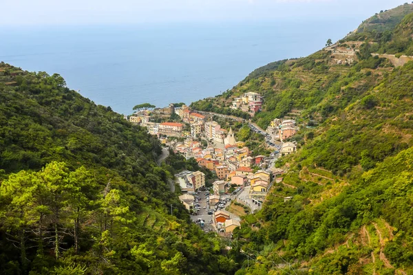 Hermosa Vista Riomaggiore Pueblo Provincia Spezia Liguria Italia — Foto de Stock