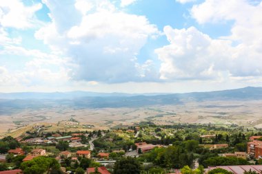 Volterra, İtalya yakınlarındaki güzel kırsal manzara.
