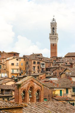 Siena, İtalya - Eylül 2018. Siena şehrinin güzel manzarası.