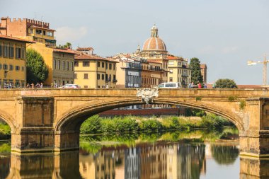 Floransa, İtalya - Eylül 2018. Floransa şehir merkezinin güzel mimarisi.
