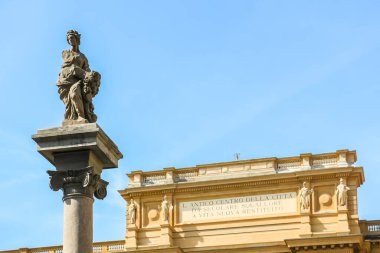 Floransa, İtalya - Eylül 2018. Floransa şehir merkezinin güzel mimarisi.