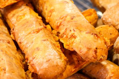 Floransa, İtalya - Eylül 2018. Floransa 'nın lezzetli sokak yemekleri.